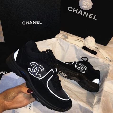 mens black chanel sneakers|Chanel black sneakers reflective.